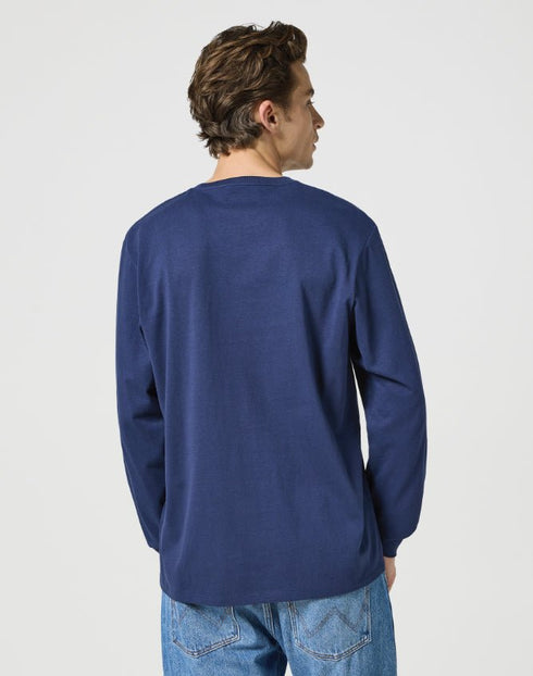 Wrangler Men's Long Sleeve Sign Off T-Shirt In Navy