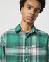 Wrangler Men's Non Frayed Plaid Shirt in Green