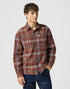Wrangler Men's Non Frayed Plaid Shirt in Green