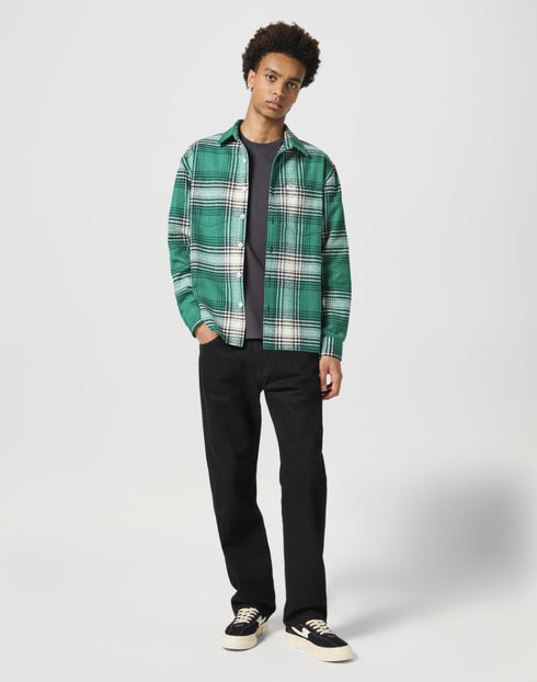 Wrangler Men's Non Frayed Plaid Shirt in Green