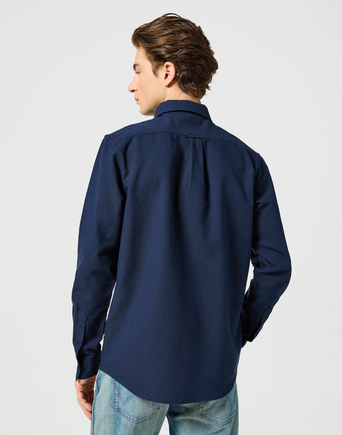 Wrangler Men's Oxford Shirt In Dark Navy