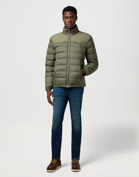 Wrangler Men's Packable Puffer Jacket In Dusty Olive - Rodeo In