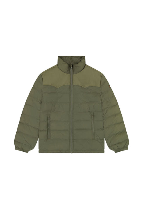 Wrangler Men's Packable Puffer Jacket In Dusty Olive - Rodeo In