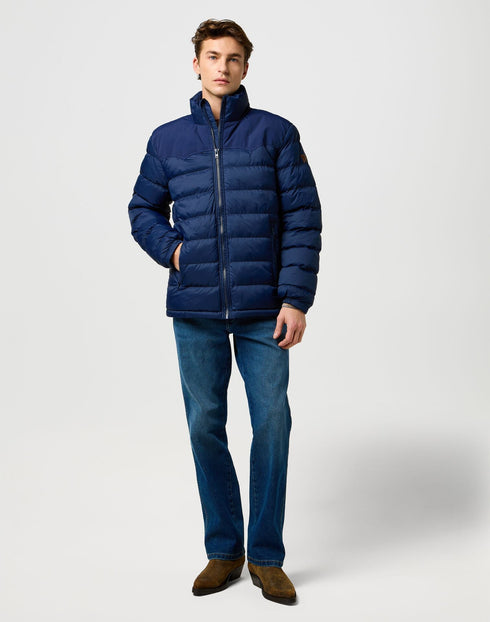 Wrangler Men's Packable Puffer Jacket In Navy - Rodeo In