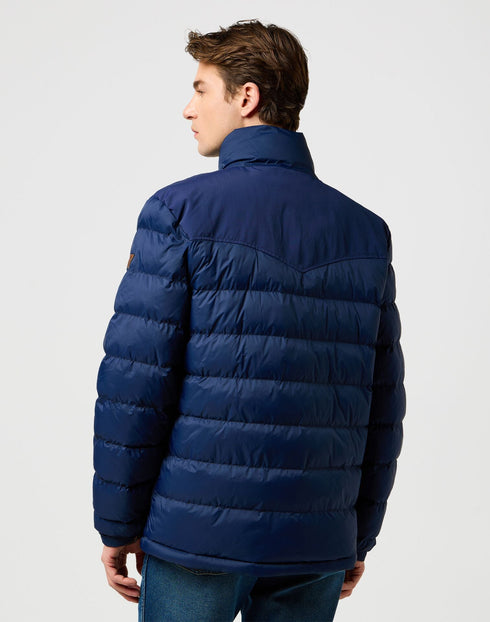 Wrangler Men's Packable Puffer Jacket In Navy - Rodeo In