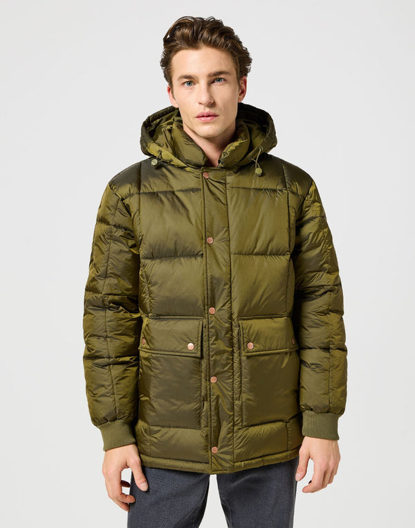 Wrangler Men's Parka Jacket In Ivy Green - Rodeo In