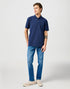 Wrangler Men's Polo T-Shirt In Black Iris - Rodeo In