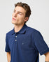 Wrangler Men's Polo T-Shirt In Black Iris - Rodeo In