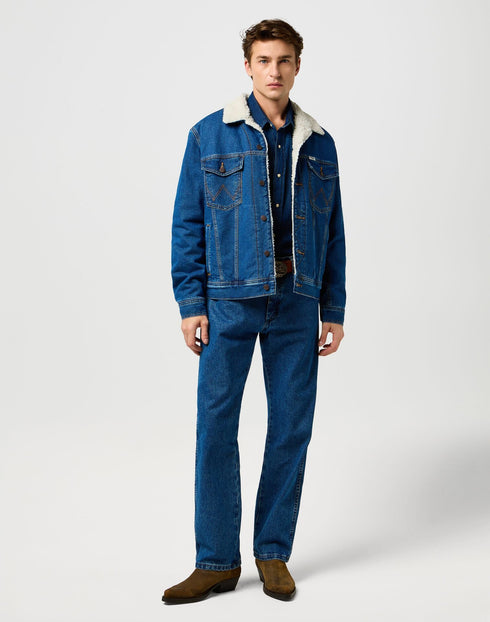 Wrangler Men's Sherpa Classic Jacket In Mid Stone - Rodeo In