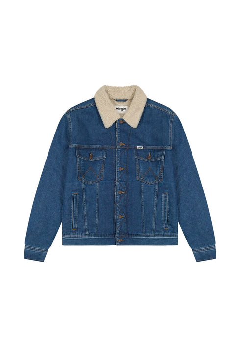 Wrangler Men's Sherpa Classic Jacket In Mid Stone - Rodeo In