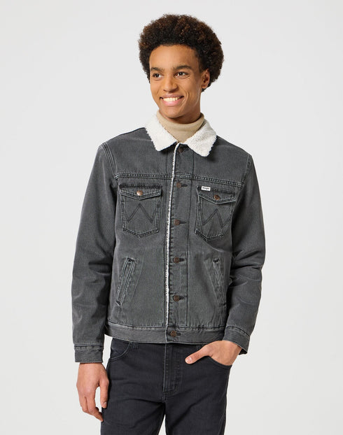 Wrangler Men's Sherpa Jacket In Jet Black