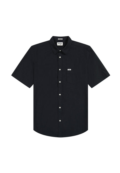Wrangler Men's Short Sleeve 1 Pkt Shirt In Black
