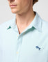 Wrangler Men's Short Sleeve Shirt In Green Stripe Oxford