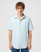 Wrangler Men's Short Sleeve Shirt In Green Stripe Oxford