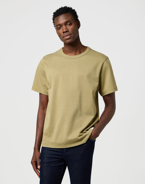 Wrangler Men's Short Sleeve Solid T-Shirt In Aloe - Rodeo In