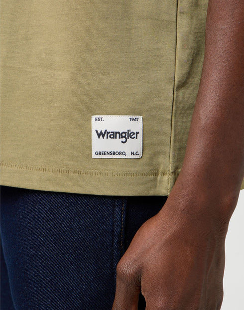 Wrangler Men's Short Sleeve Solid T-Shirt In Aloe - Rodeo In