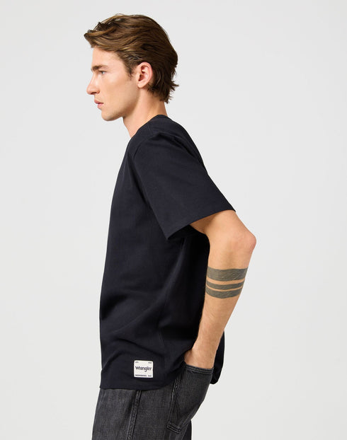 Wrangler Men's Short Sleeve Solid T-Shirt In Black - Rodeo In