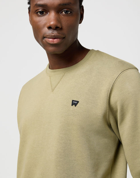 Wrangler Men's Sign Off Crew Neck Sweatshirt In Aloe