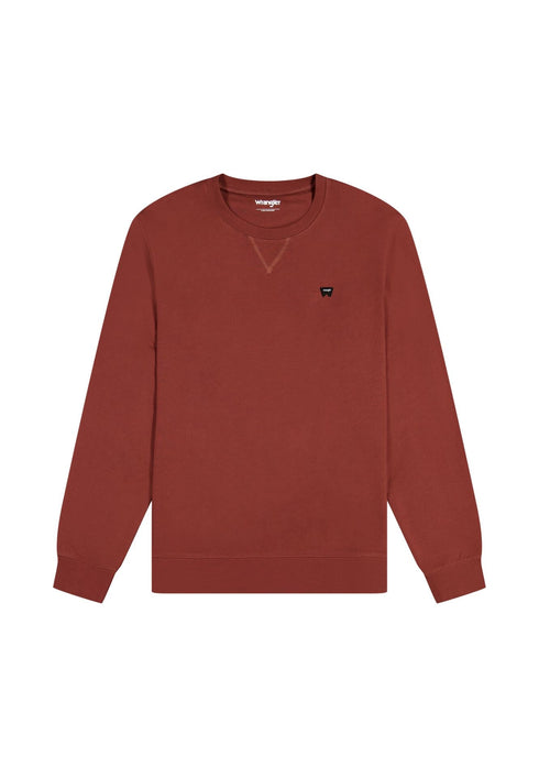 Wrangler Men's Sign Off Crew Neck Sweatshirt In Fired Brick