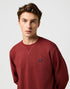 Wrangler Men's Sign Off Crew Neck Sweatshirt In Fired Brick