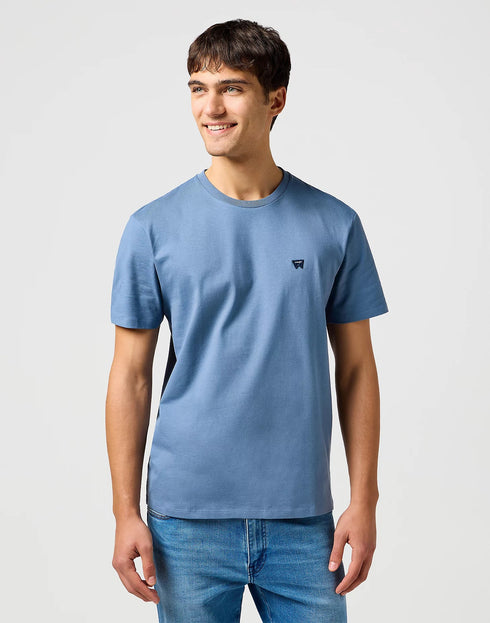Wrangler Men's Sign Off T-Shirt In Dusty Blue