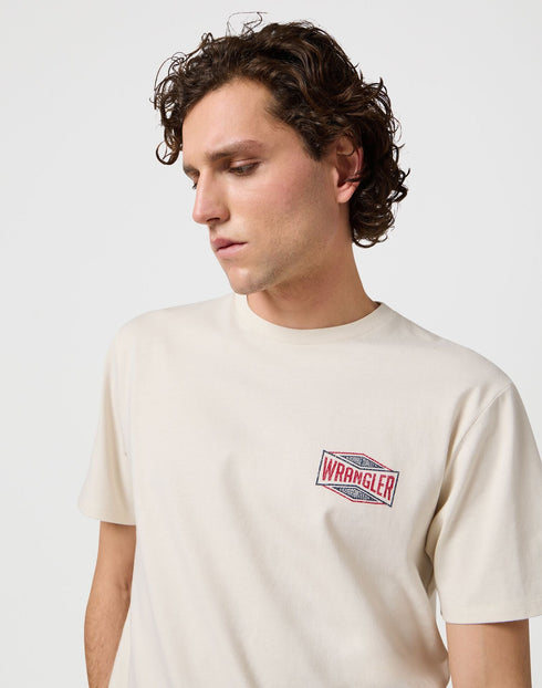 Wrangler Men's Small Graphic T-Shirt In Vintage White