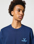 Wrangler Men's Small Logo Crew Sweatshirt In Navy