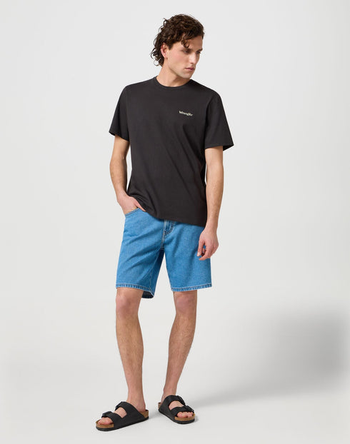 Wrangler Men's Small Logo T-Shirt in Faded Black