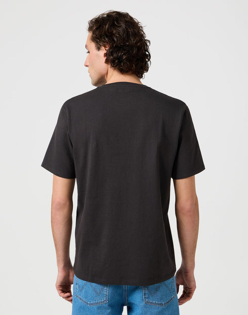 Wrangler Men's Small Logo T-Shirt in Faded Black