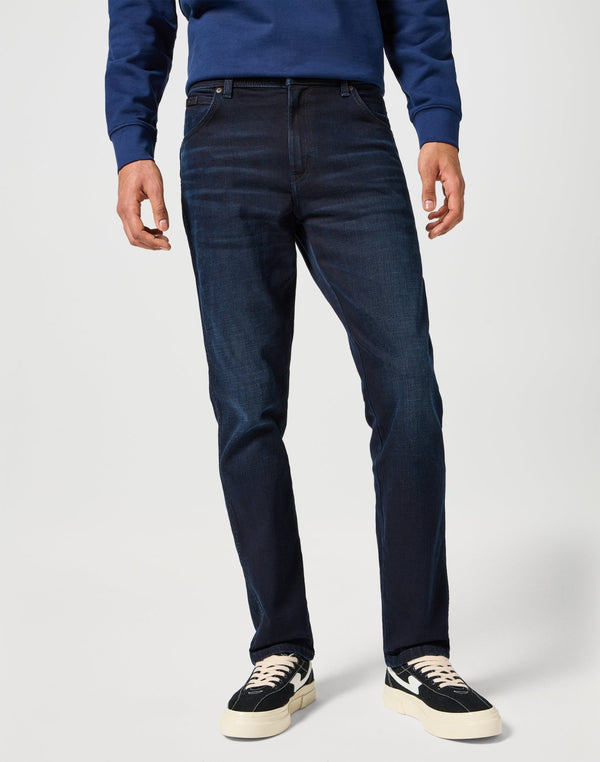 Wrangler Men's Texas Slim Jeans In Deep Blue Black - Rodeo In