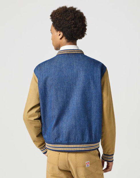 Wrangler Men's Varsity Jacket In Dijon