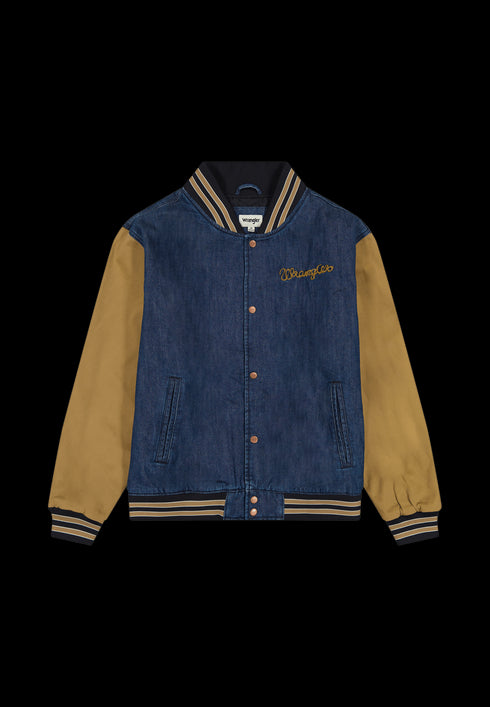 Wrangler Men's Varsity Jacket In Dijon