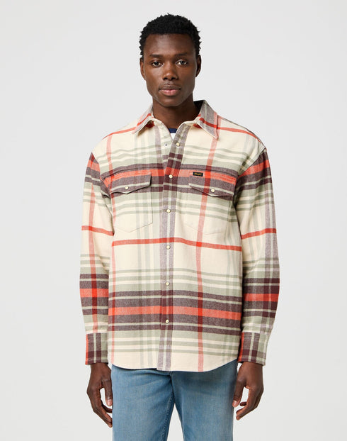Wrangler Men's Western Shirt In Birch - Rodeo In
