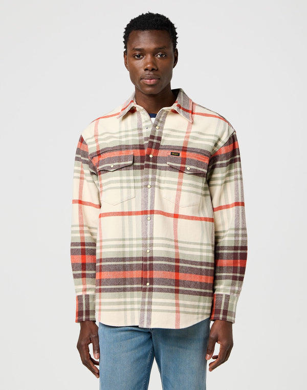 Wrangler Men's Western Shirt In Birch - Rodeo In