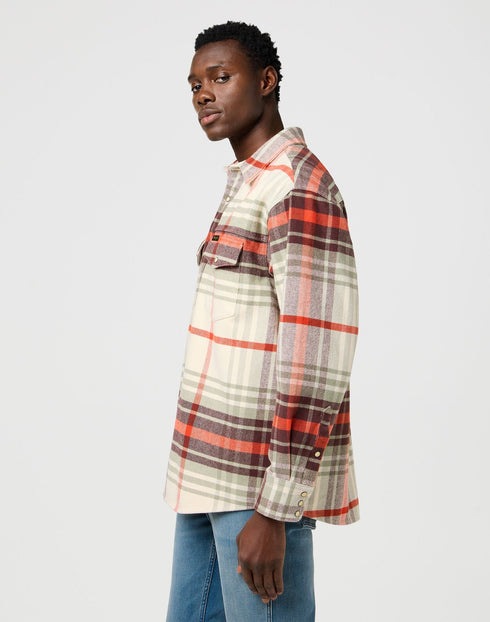Wrangler Men's Western Shirt In Birch - Rodeo In