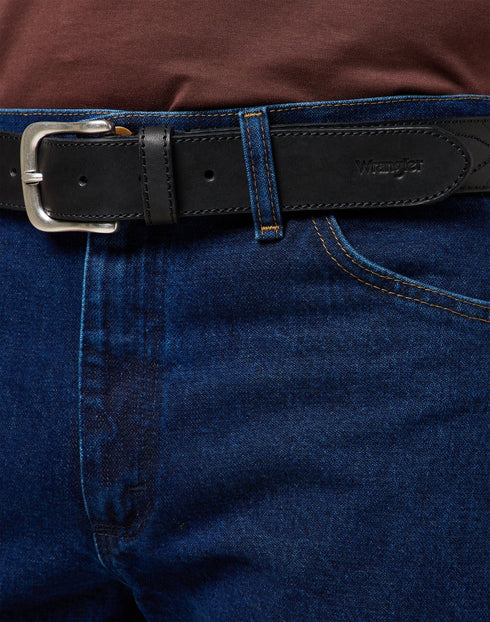 Wrangler Men's Western Stitch Belt In Black - Rodeo In