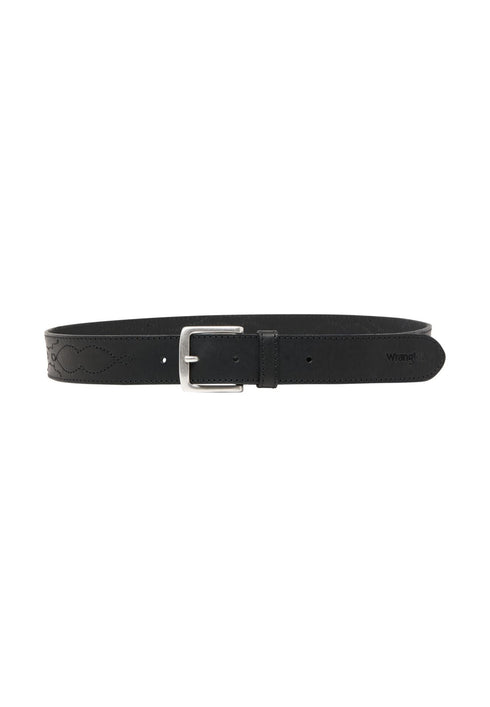 Wrangler Men's Western Stitch Belt In Black - Rodeo In