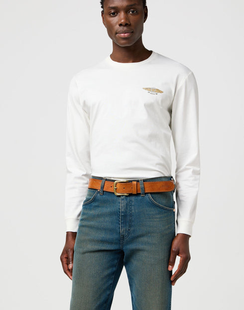 Wrangler Men's Western Stitch Belt In Cognac - Rodeo In