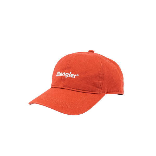 Wrangler Washed Logo Cap In Burnt Sienna - Rodeo In