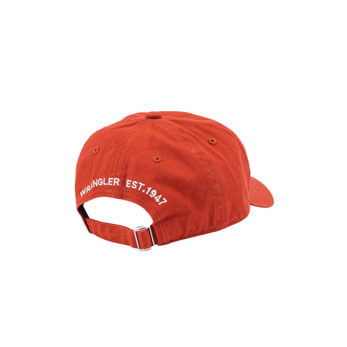 Wrangler Washed Logo Cap In Burnt Sienna - Rodeo In