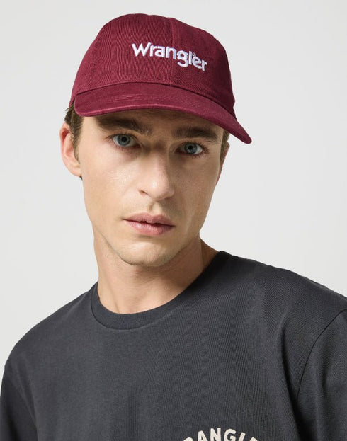 Wrangler Washed Logo Cap in Italian Plum
