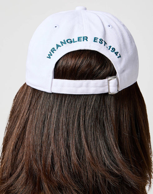 Wrangler Washed Logo Cap In White