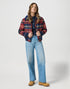 Wrangler Women's Aviator Jacket in Red Tartan