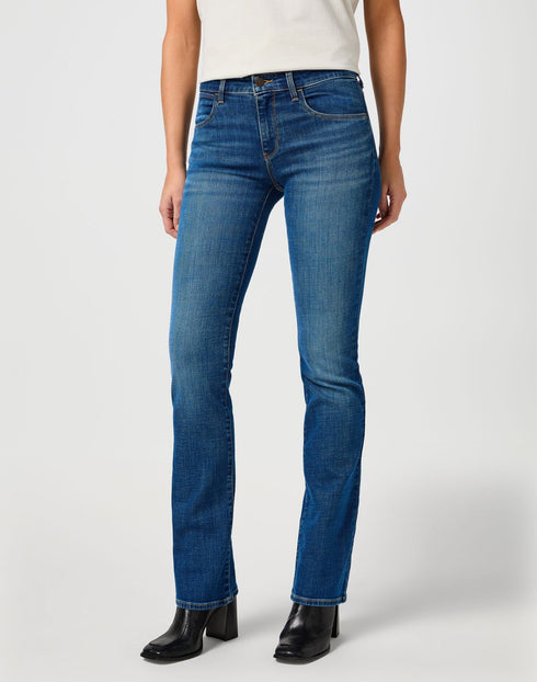 Wrangler Women's Bootcut Jeans In Timeless Indigo