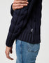 Wrangler Women's Cable Knit Crew Sweatshirt In Dark Navy