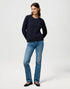 Wrangler Women's Cable Knit Crew Sweatshirt In Dark Navy