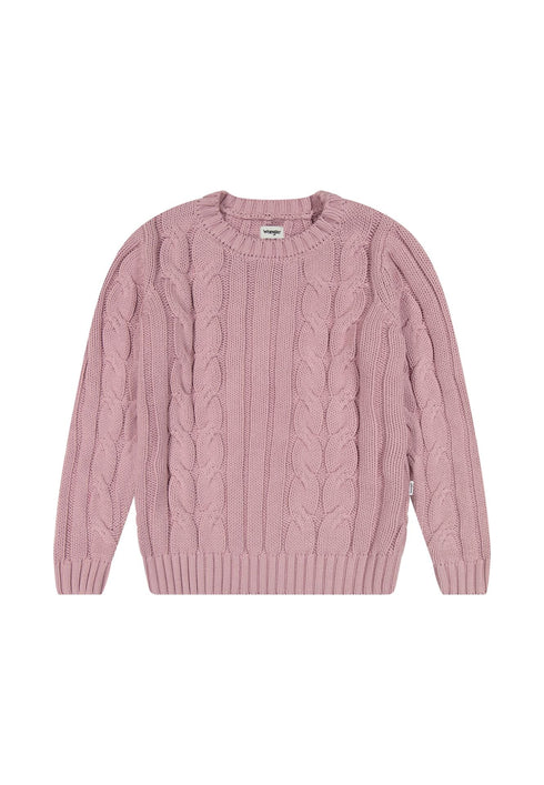 Wrangler Women's Cable Knit Crew Sweatshirt In Keepsake Lillac
