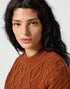 Wrangler Women's Cable Knit Sweater In Ginger Bread