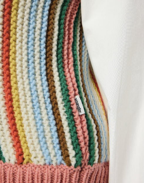 Wrangler Women's Cropped Sweater Vest in Rainbow
