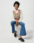 Wrangler Women's Cropped Sweater Vest in Rainbow